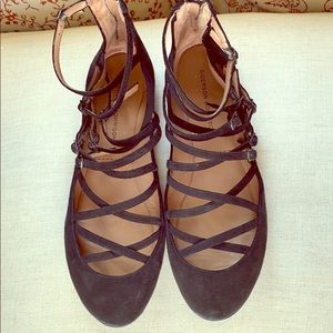 Black suede Sigerson Morrison flats